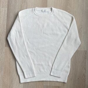 Wilfred Ribbed Wool/Cotton Blend Crewneck Sweater